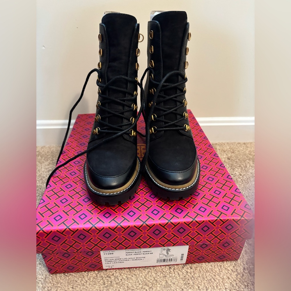 Tory Burch Miller Ankle Boot with Gold Accents